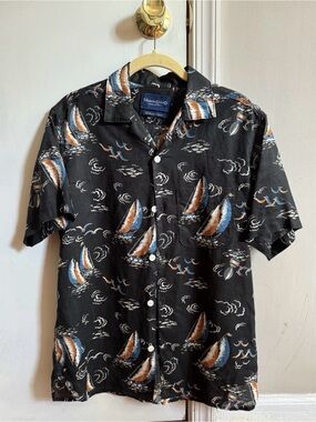 Freenote Cloth Linen Hawaiian Shirt Size Small Excellent Condition